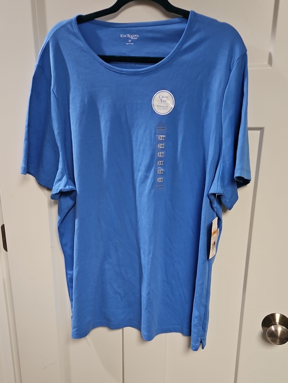 Kim Rogers Short Sleeve Crew Tee in Bright Blue - Picture 1 of 4